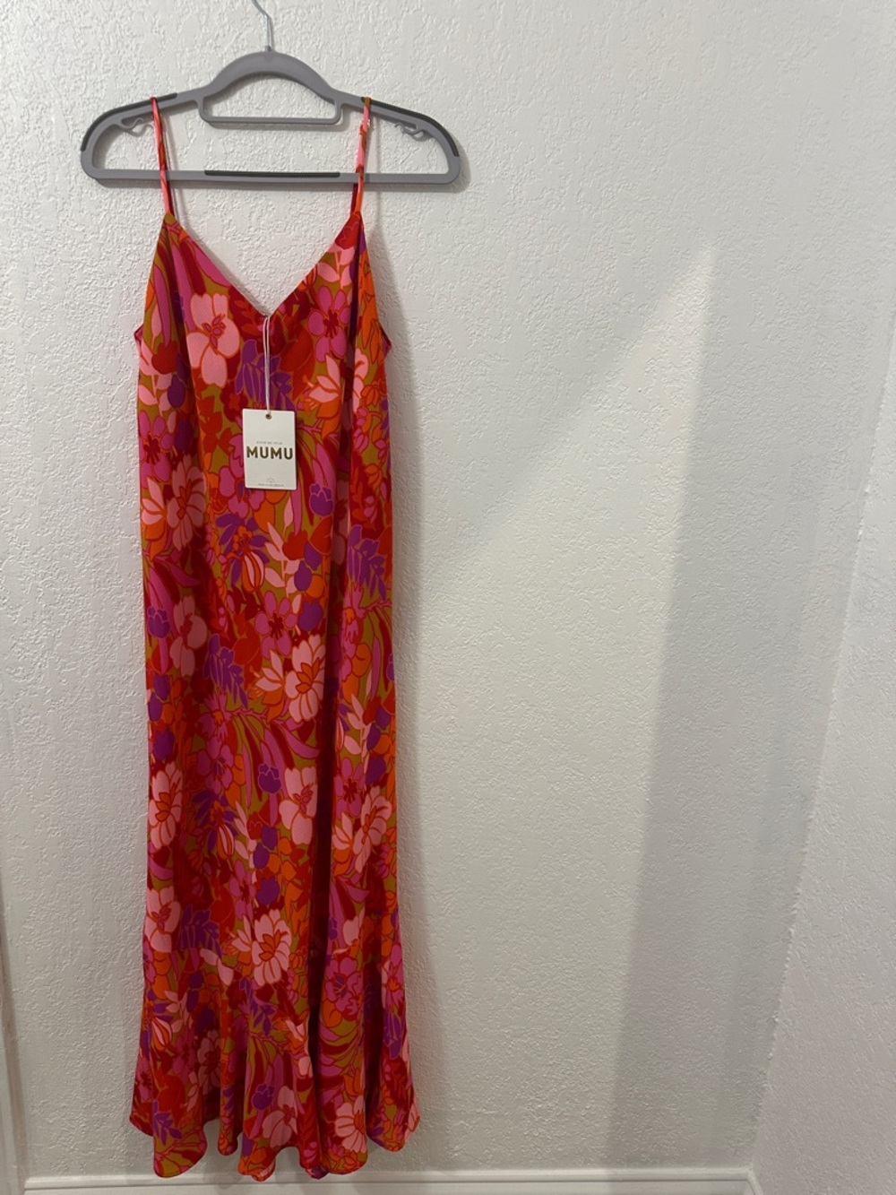 NWT Show Me Your MuMu Pink & Red Floral Maxi Slip Dress